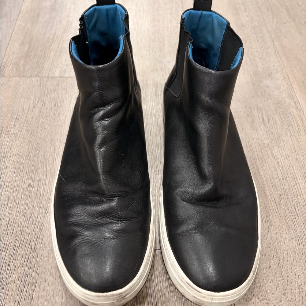 SOLD: Tiger of Sweden Black Leather Boots with White Sole